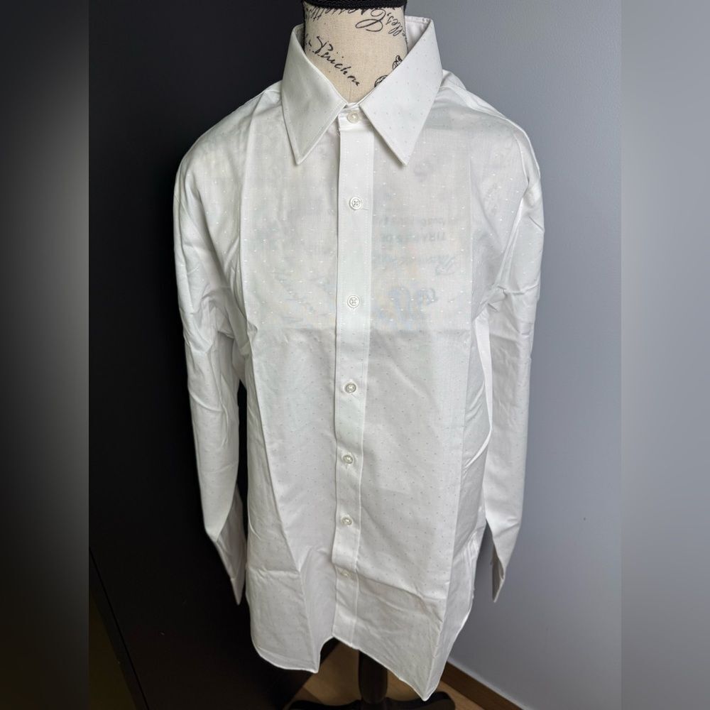 J.Crew Bowery wrinkle-free dobby dress shirt with point collar NWT Size M